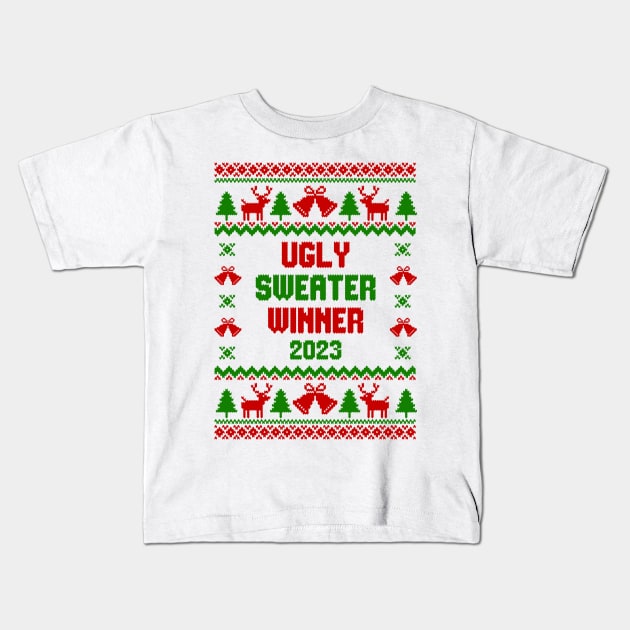 Ugly Sweater Winner 2023 T-shirt Kids T-Shirt by Hobbybox